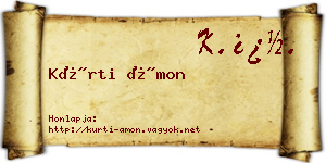 Kürti Ámon névjegykártya